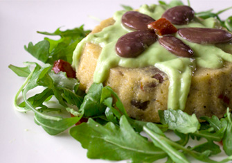 Polenta With Beans And Avocado Sauce